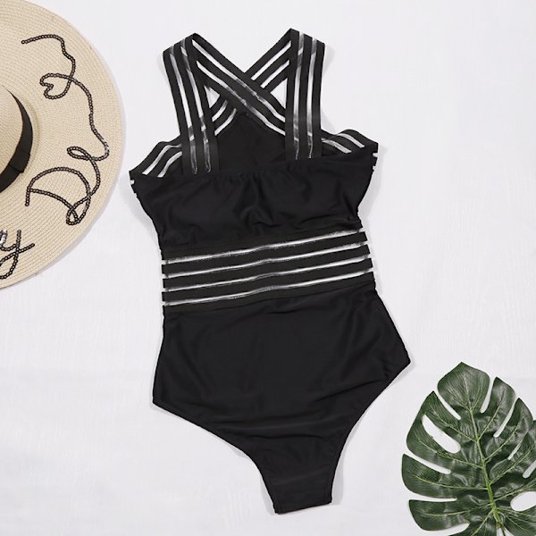Kvinder Kryds Bikini Badetøj Dame Hallow Badetøj Badetøj Black M