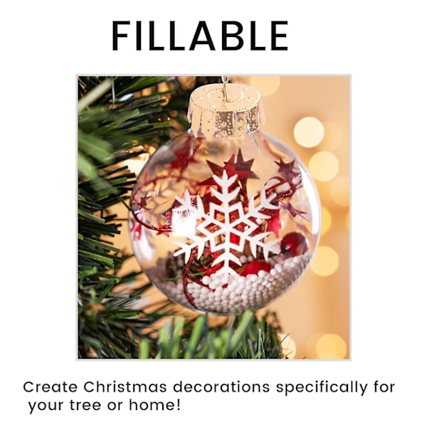 20 st 6cm Transparent Julgranskulor Plast Klar DIY Hängande Kulor Prydnadsföremål Dekorationer F