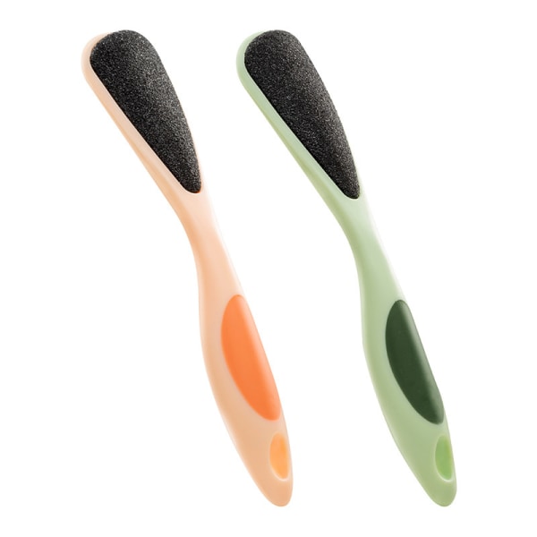 2-pack dubbelsidig pimpsten för fötter, fotskrubbsten med handtag, ergonomisk