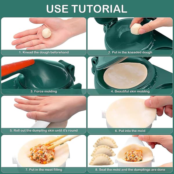 Nyeste 3-i-1 Dumpling Maker, Dumpling Ravioli Maker Press, Empanada Maker Press, Wonton Form, Dumpling Lagingsverktøy For Dumpling Wrapper Deigstempel