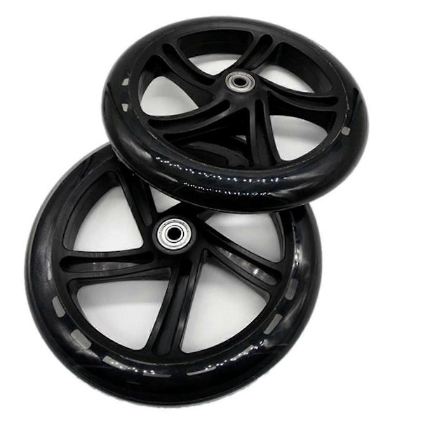 2 Stycken Scooterhjul 200 mm PU Material Hjul Tjocklek 30 mm ABEC-7 Lager Scooter Tillbehör, Transparent Svart