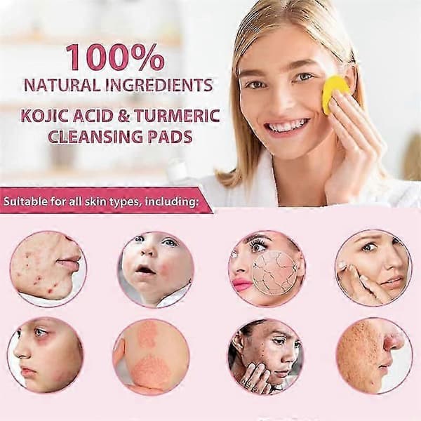 1-3x Ansiktsrenseputer Neously Kojic Pads Dyp Gurkemeie 2PCS