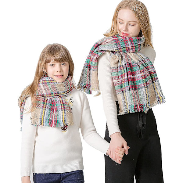 Mjuk rutig halsduk varm tartan sjal cape filt scarfs mode wrap