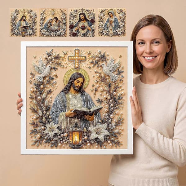 Jul DIY Diamantkonstkit Jesus läser Bibeln Design