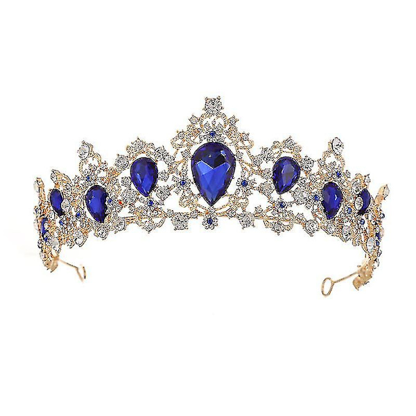 Brudesmykke Tiara Krone Bryllup Legering Krone Rhinestone Krystall Hårtilbehør Blue