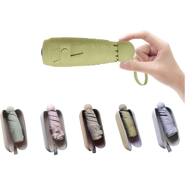 Rejse mini paraply til pung med etui - Lille Kompakt UV Um