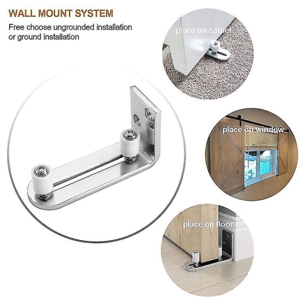 Modern Glidande Lagerspår för Skjutdörrar i Krom, Justerbar Golvfäste Vägg M