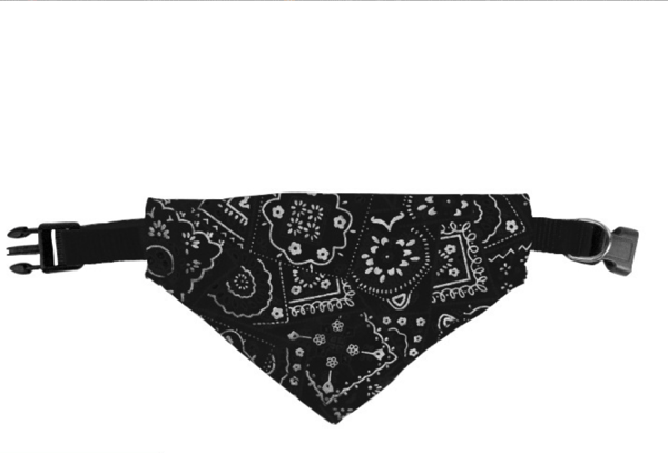 Trendig hundhalsduk justerbar halsduk husdjursslabb triangulär halsduk kattsalivhandduk Black Medium 1.5cm