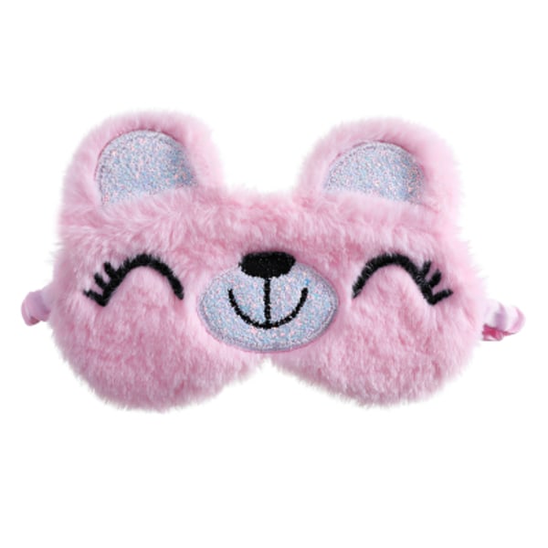 Cartoon Animal Sleep Soft Soft Plysch Ögonmasker Cover för kvinnor Flickor Tr Pink