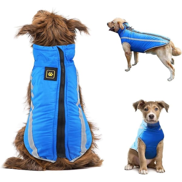 Varm vinter varm vinter vattentät kappa, utomhus sport vattentät väst av hund kostym kläder för små stora hundar med sele hål