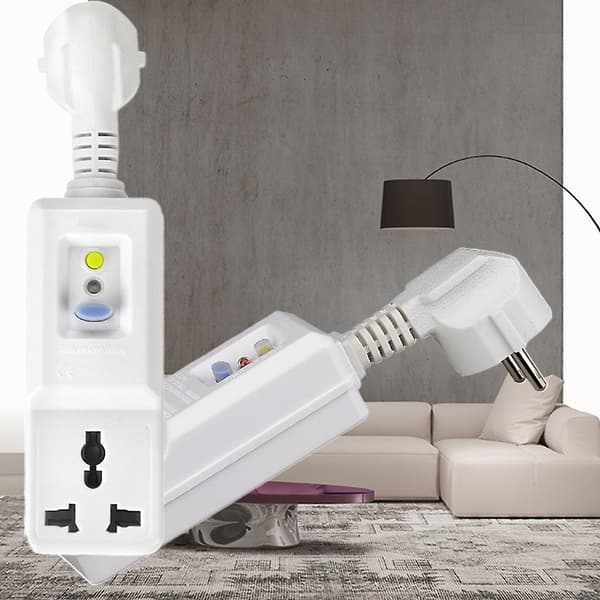 EU 16A Hjemmesikkerhedsstik Strømafbryder RCD Adapter Have Strømafbryder
