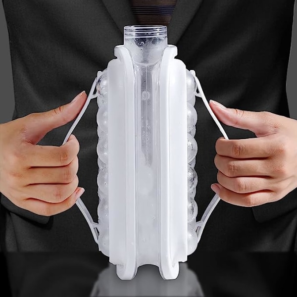Iskuglemaskine, bærbar ismaskineflaske giver 17 isterninger, bot til isterningforme