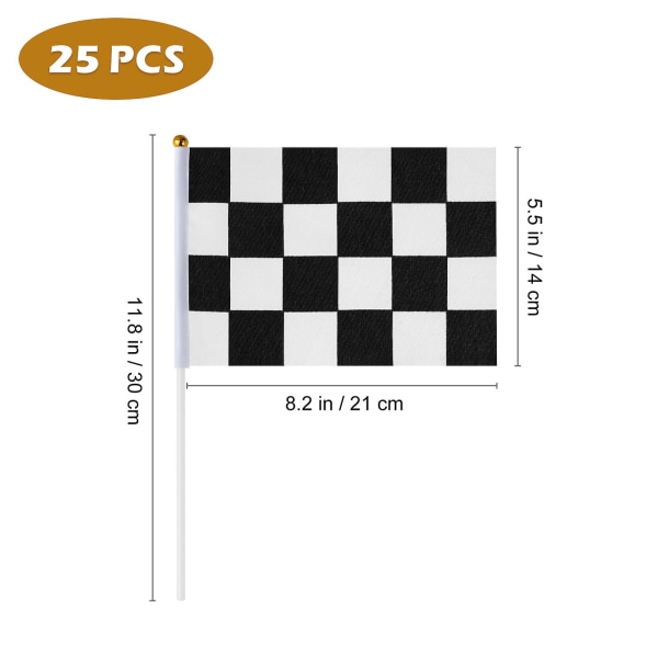 25 st Racing Flaggor Rutiga Flaggor Race Flaggor Svart Vita Flaggor Bil Flaggor Racebil Flaggor
