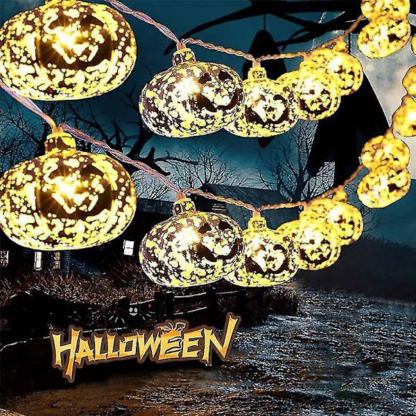 Lys, 20 LED gresskarlyskjede 9,8 fot dekor, 2 moduser S