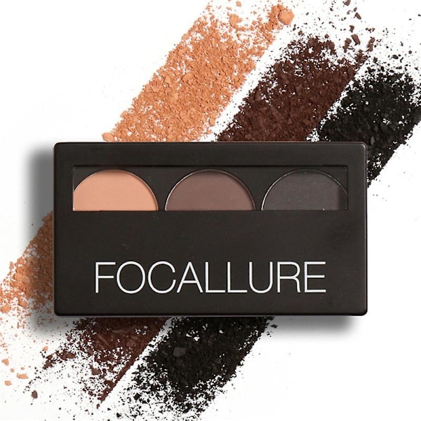 FOCALLURE 3-fargets Varig Brow Dyeing Palette Øyenbrynspulver