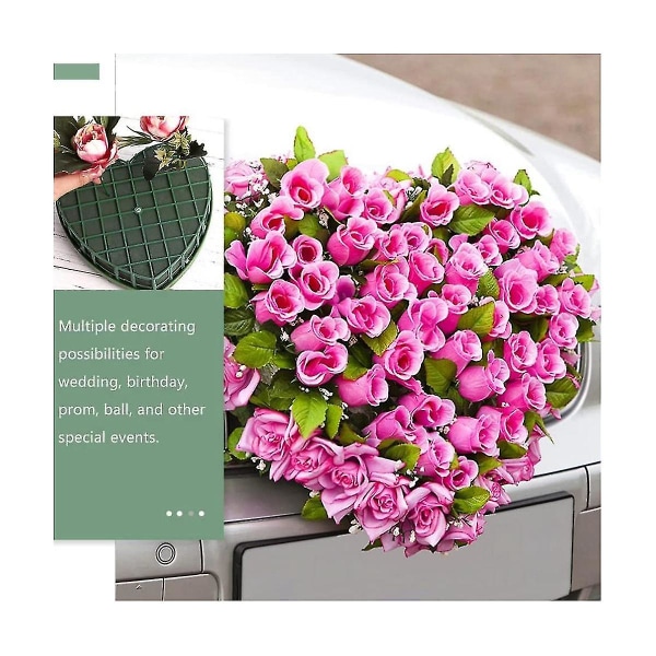 4 stk hjerteformede skumblokker grønn blomst leire hjerteformede murstein kunstig med sugekopp