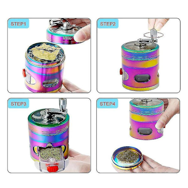 4-lags Urte Grinder Røg Knuser Sving Pollinator Urte Grinder Krydderi Grinder