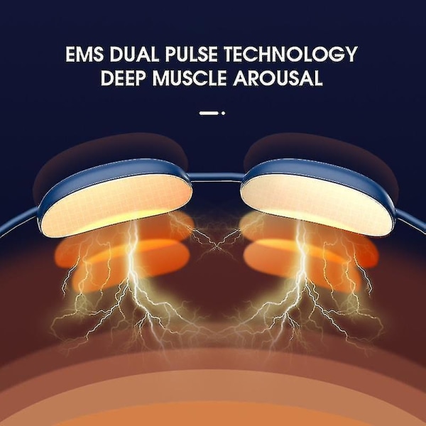 Ems Dual Pressure Point Elektrisk nakkemassager, lymfvitetsmassager, Pulse Hot Compress cervikal massager (farve: hvid)