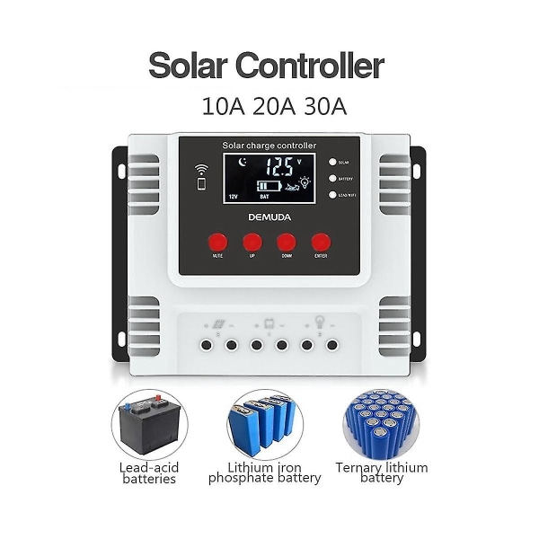 Solar Char 10a -sovellus – Data Moningin LED-näyttö Intellint 12v/24v/48v Solar