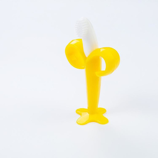 Baby Banana Tandborste, Mjuk Silikon Baby Tand Tuggleksak För 0-6 Månader 6-12 Månader 1st-gul