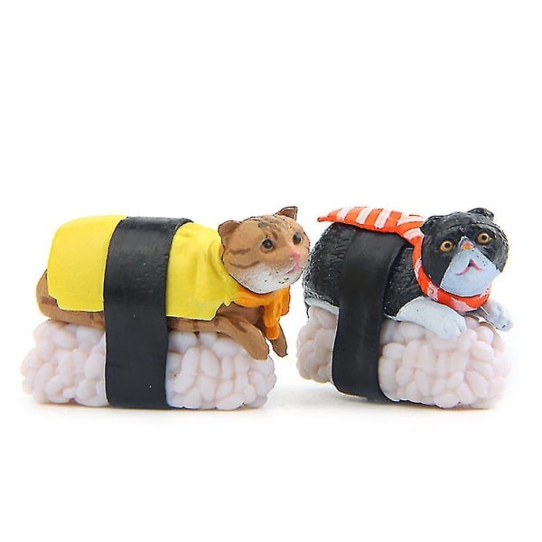 5 stk realistiske sushi katter minifigurer leketøy for barn