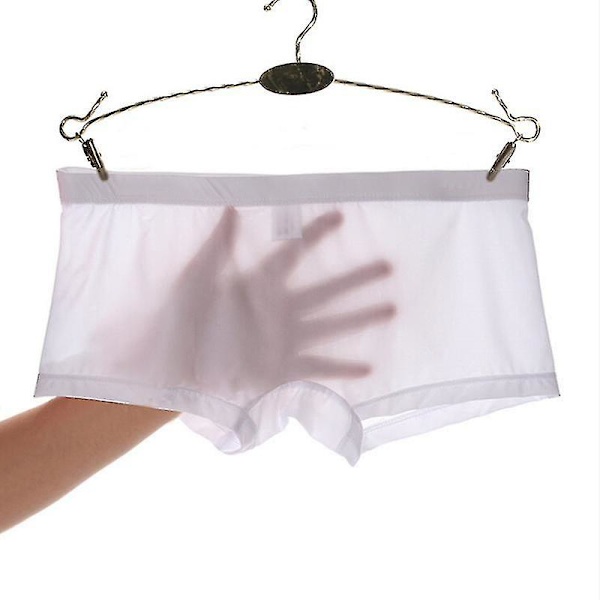 Menn Sexy Sømløs Underbukse Ultra-tynn Transparent Bokser Mesh Trusestøtter