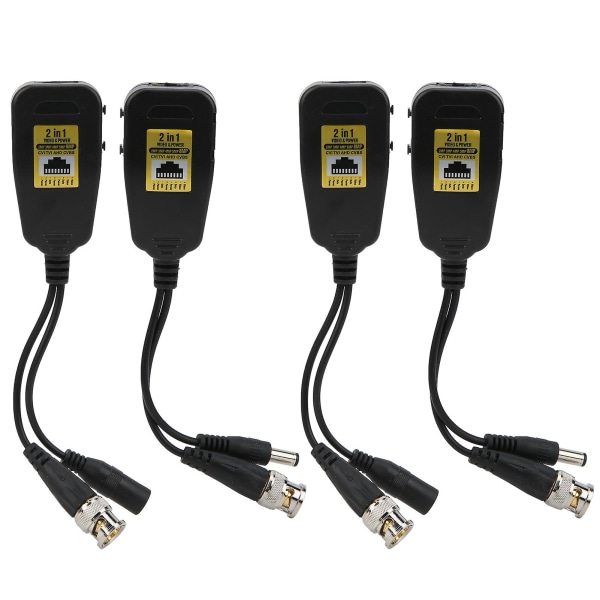 4 st Hd-videotransmittör Anti Thunder Power Balun Rj45 2in1hdcvi/tvi/ahd/cvbs 2~8mp