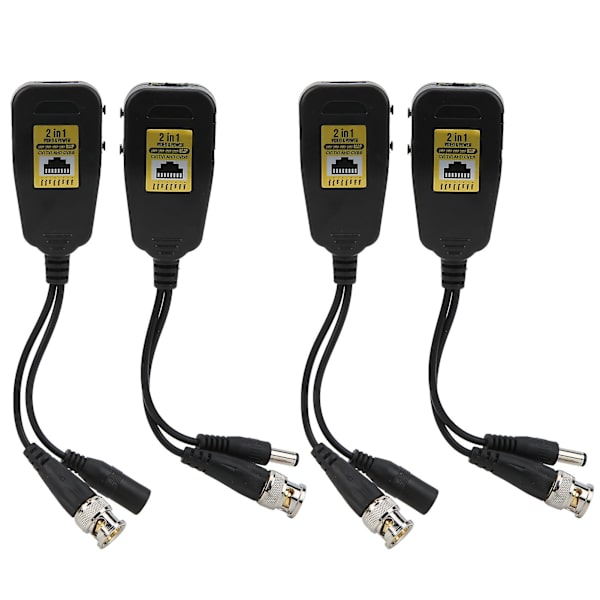 4 stk. Hd-videoforstærker Anti-torden Power Balun Rj45 2in1hdcvi/tvi/ahd/cvbs 2~8mp