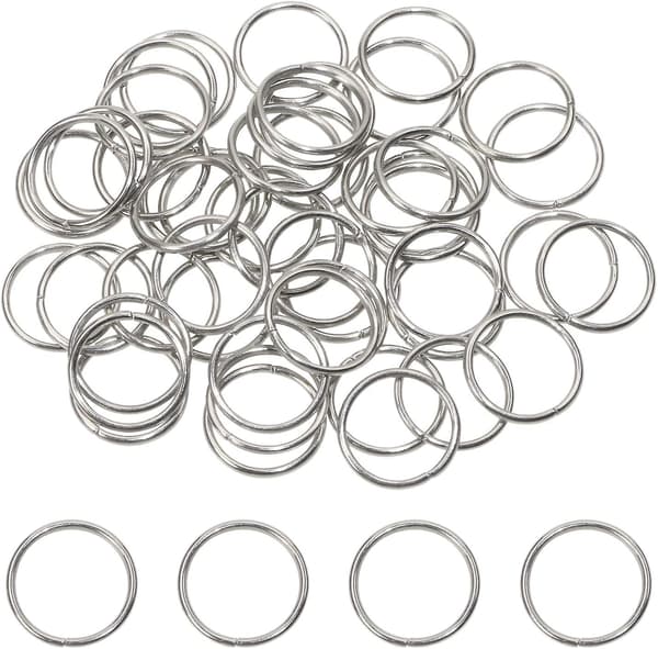 Åbne springringe i rustfrit stål - 100 stk., 12 mm, til smykkefremstilling og håndværk