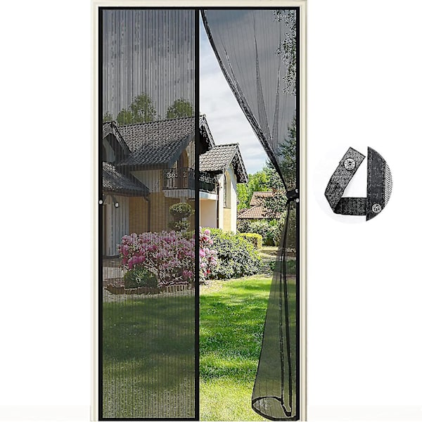 Myggnät Fönsterdörr Myggnät, 110 X 220cm Magnetisk Flugdörr Gardin Automatisk Stängning Insektsavvisande Myggnät För Balkong