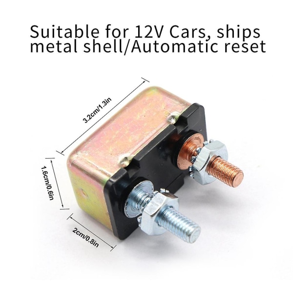 Auto Marine 12/24v Universal Automatisk Sikring Tilbakestill effektbryter med metalldeksel (30a)