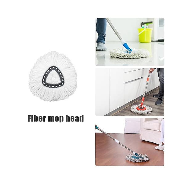 For O- Swivel Triangular Mop Mikrofiber Rengjøring Mop Kluterstatning Tilbehør
