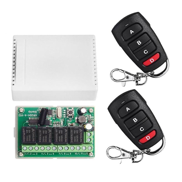 Dc12v 24v 4ch Fjernbetjening Afbryder 433m Modtagelse Kontrol Firevejs Relæ Modul