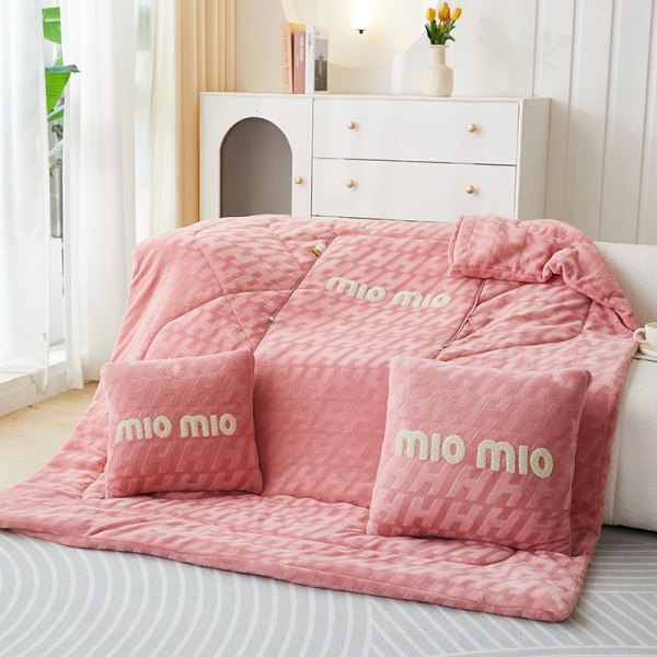 Pute, teppe, dekorativ pute, lur pute, lur teppe, kosepute, sofapute, puteteppe, to-i-ett 40*40cm myk rosa