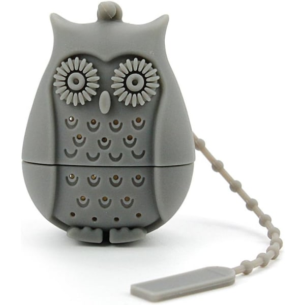 Himmelsblå, rosaröd, en bit vardera, set med 2 ugglaformade silikonteinfuser