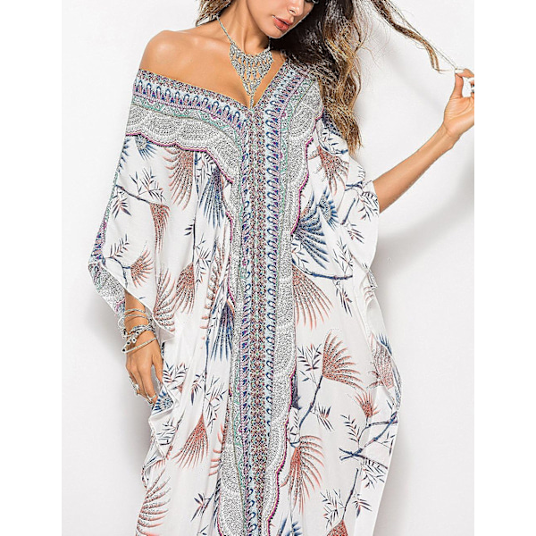 Kvinders badedragt bluse etnisk print lang nederdel