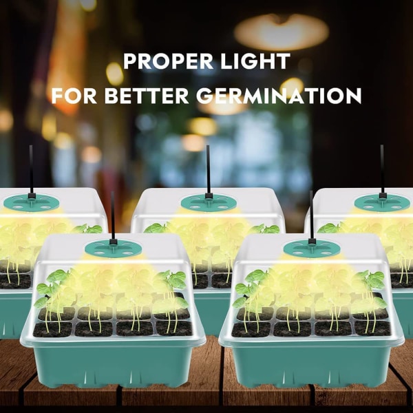 Nytt 5 stk Mini Plant Drivhus-sett, med Full Spectrum Solar Ligh