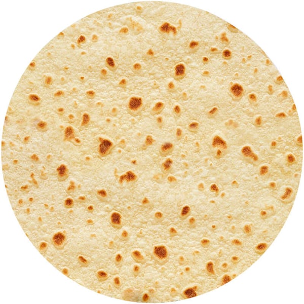 Tortilla indpakningsplaid, Burritos' runde indpakningsplaid, tortilla jet plaid, sjov rund dækning af realistisk mad