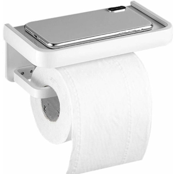 Toiletpapir med hyldepapir toiletpapir tapet Wc rulle WC uden boring klæbende aluminiumsplads til køkken badeværelse-hvid