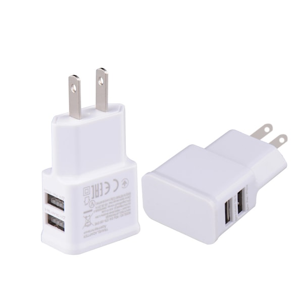 1A 2A Dobbel USB Mobiltelefonlader 71 Dobbel Port Android Reiselader Europeisk og Amerikansk Standard Laderhode