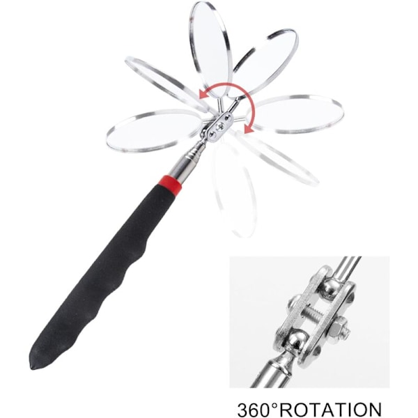 Bilmekanikerspegel Justerbara Inspektionsspeglar Inspektionsspegel 360 Graders Roterande Inspektionsspegel, Teleskopisk Upp Till 72cm, Svart Halkfritt Handtag