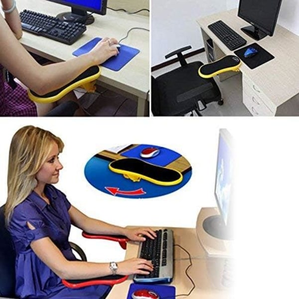 Ergonomisk, justerbar datorbordsförlängningsarm handledsstöd (gul)