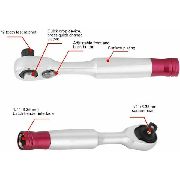 1/4 tuuman Sweight Backlet -avain Mini-Catch -korjaussarja 85 mm / 100 mm (100 mm) Automaattinen huoltotyökalu
