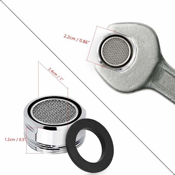 3-pakning vandhane filter udskiftning indsats vandhane dyse belufter, 24mm køkken og badeværelse diffuser vandhane udskiftningsdele med pakning