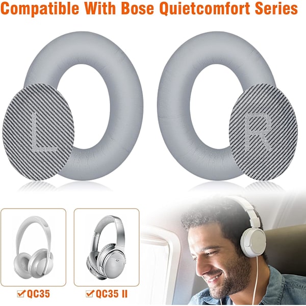Ersättning öronkuddar för Bose-hörlurar, professionella ersättningsöronkuddar för Bose Quietcomfort-serien QC45 QC35 QC35 II QC2 QC15 AE2 AE2I QC25 Ov