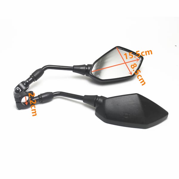 2x Bakspejl til Scooter Motorcykel 8mm 10mm Universal Fit