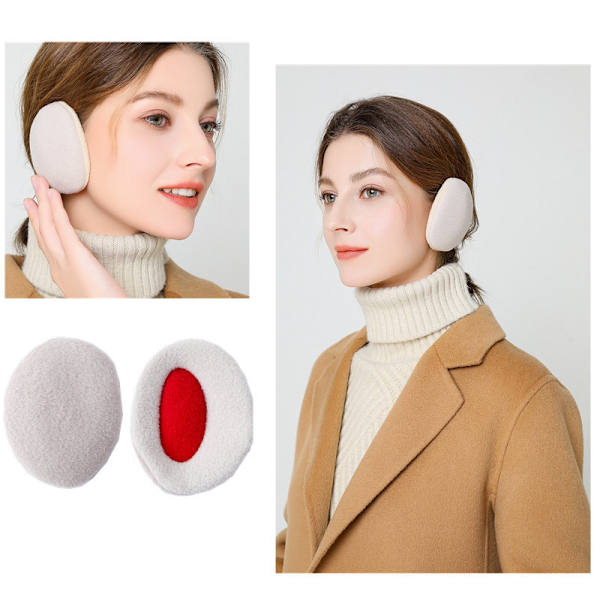 Strapless ørevarmere øremuffer med vinter øremuffer beige