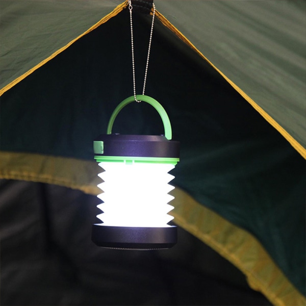 Grön kraftfull handvevdynamolampa, dynamotwinlight för camping, hopfällbar vattentät handvevlampa, extremt kompakt handvevlampa
