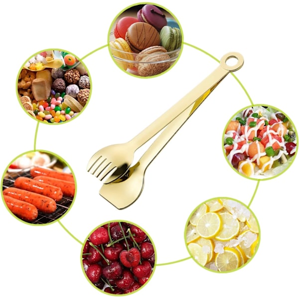 Set med 5 Mini Appetittänger 6\" Förgylld Rostfritt Stål