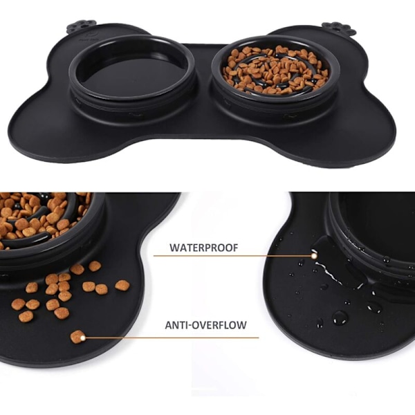 Anti-bulimi skål til hunde og katte, langsom madskål med skridsikker bund for at fremme sund kost, egnet til små og mellemstore dyr